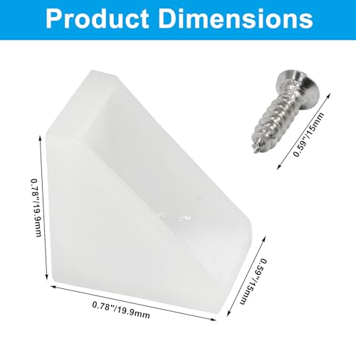 Rierdge 30 Pcs Plastic Corner Braces Nylon Shelf Closet Furniture Angle Bracket for Home Drawers Windows Cabinet, 0.79\" x 0.79\" x 0.59\" (LxWxH) - Thumbnail 2