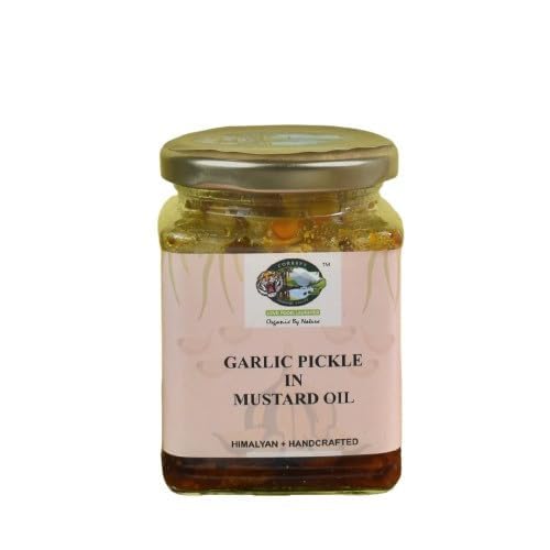 Garlic Pickle - Lehsun ka Achar | Less Oil Mustard Base Homemade Garlic Pickles | No Added Preservatives, No Artificial Flavours | Traditional Recipe, 250g