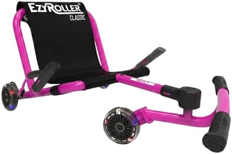 EzyRoller Classic with LED Wheels Ride On Toy for Kids, Ages 3-12, Up to 154 lbs - Pink