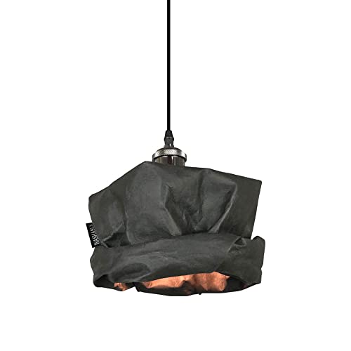 Suspension LED bar en papier Kraft noir luminaire rétro nordique