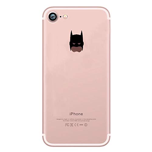 Shot Case Coque Silicone iPhone 7 Batman Fun Apple Bruce Wayne Tete Pomme Transparente Protection Gel Souple Cover