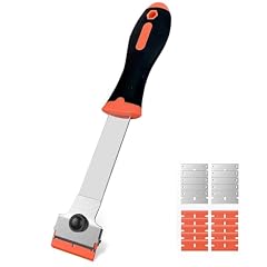 Raschietto per vetro e ceramica con 10 lame in plastica e 10 lame in metallo - Ideale per rimuovere etichette e adesivi da parabrezza, finestre e pavimenti