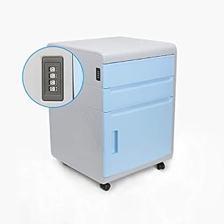File Cabinets Password data storage locker activity three pumping lock drawer cabinet desk under the password cabinet (Color : Blue, Size : 41 * 40 * 59cm)
