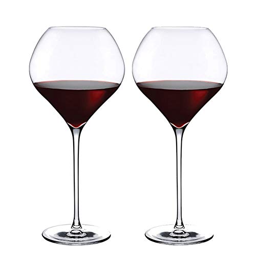 Brandy Verres à Vin Rouge Verre à Vin Blanc Bourgogne - Bordeaux - Champagne Élégant Coffret Cadeau sans Emballage Paquet de 2 FENGMING (Couleur : Clair, Taille : Burgundy 860ml)