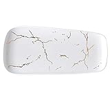 goldinlays oder keramikinlays Finishing: Glossy Glaze Wohnkultur Keramik Lebensmittel Teller Gold-Inlay Abendessen Geschirr Hotel Marble Porzellan Salatteller Tablett Steak Startseite Geschirr Schmuck Dessertteller Wand Dekoration ( Size : S:25.5*12cm )