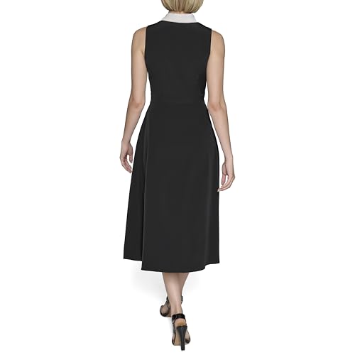 Image of Karl Lagerfeld Women's Colorblock Silky Crepe Sleeveless Midi Dress