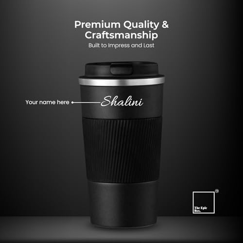 Image of Personalized Coffee Tumbler with Name, Hot and Cold Double Wall Insulated Customized Travel Mug with Lid, Coffee Mug for Men Secret Santa Corporate Gifts for Employee (510ml) (White)