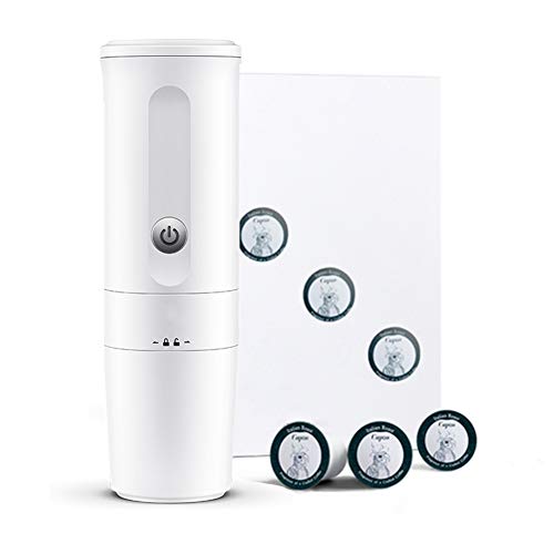 Tragbare Kaffeemaschine, Elektroheizung Espressomaschine, Vollautomatische Kapsel-Kaffeemaschine amerikanische kcup Capsule (mit Auto-Ladegerät)