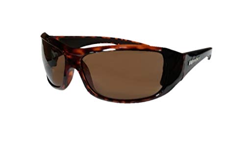 BOMBER Butter Bomb. Matte Tortoise Frame with Brown Lens, wrap around 8-base 66mm, Polarized Sunglasses for women