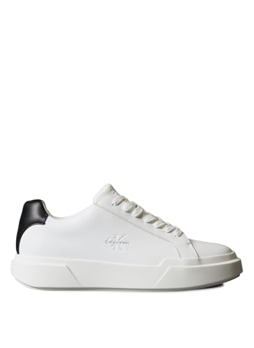 Calvin Klein Uomo Sneakers Con Suola Preformata Chunky Laceup In Pelle, Bianco (Bright White/Black), 41 - 2