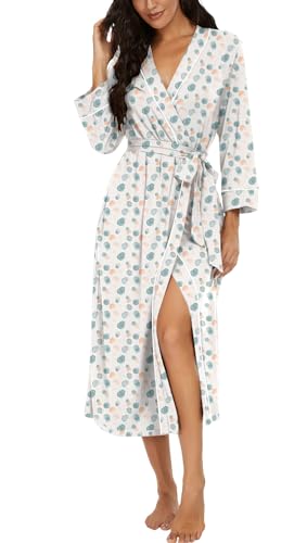 Image of PrinStory Womens Robe Long Knit Bathrobe Lightweight Soft Robes Ladies Bath Robe