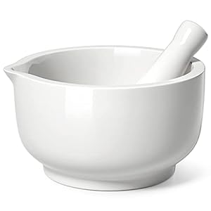 Hombene 4.5-Inch Porcelain Mortar & Pestle Set