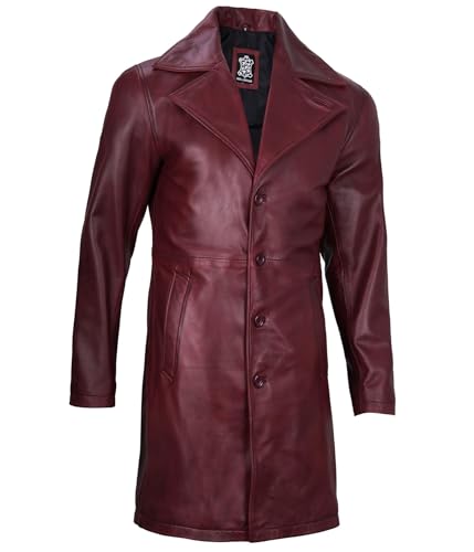 Image of Decrum Leather Coat Men - Casual Car Coat Style Real Lambskin Mens Leather Coat