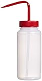 Bel-Art Wide-Mouth 500ml (16oz) Polyethylene Wash Bottles; Red Polypropylene Cap, 53mm Closure (Pack of 6) (F11625-0500)