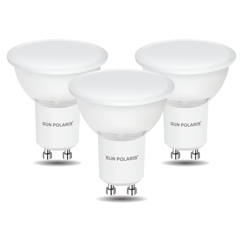 SUN POLARIS GU10 LED Bulbs, Warm White 2700K, 4W 320lm, 25W Halogen Spotlight Bulb Equivalent, Energy Saving Spot Lightbulbs, 100° Wide Beam, Non-dimmable, Pack of 3