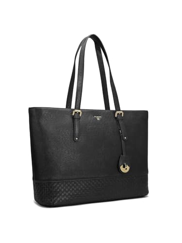 Image of Da Milano Genuine Leather Black Tote (Large)