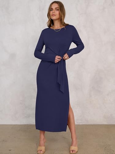Image of ANRABESS Women's Fall Long Sleeve Casual Maxi Dress