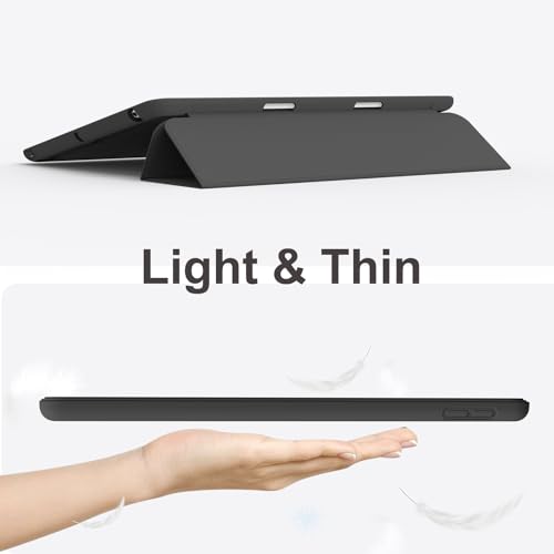 Image of Case for iPad 9th Generation 2021 / iPad 8th Gen 2020 /iPad Cover 7th Generation 2019, Silicone Case with Pencil Holder for iPad 9 /8 /7 10.2 inch, Auto Sleep /Wake, Black