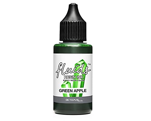 Octopus Fluids Resin Ink GREEN APPLE, Alcohol Ink für Epoxidharz und UV-Resin, Resin-Farbe, Harz-Farbe grün, 30 ml