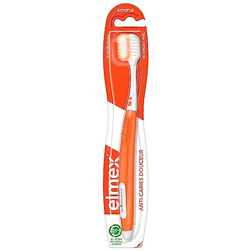 ELMEX - Zahnbürste gegen Karies – Griff mit 25% recyceltem Kunststoff – weich – sanfte und gründliche Reinigung der Zähne – Bild 3