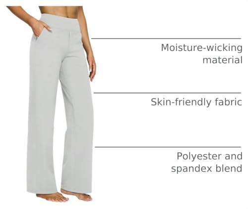Image of G4Free EverGoing Yoga Pants Women Wide Leg Pants with Pockets High Waist Stretch Dress Casual Sweatpants Petite /Regular /Tall