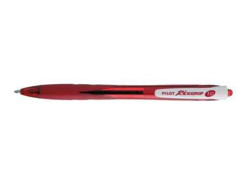 Pilot   lote de 12 bolígrafos bolígrafo rexgrip begreen punta media 1.0 rojo