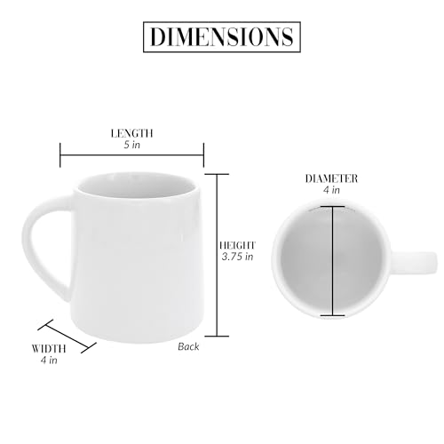Taza de cerámica Pavilion Gift Company 17 oz blanco miniatura 5