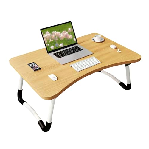 EasySpeed Mesa para Cama, Escritorio portátil para Ordenador, Tablet y Libros, Bandeja Multifunción para Trabajo en el Suelo o Desayuno Adultos, Niños, 60x40x28 cm, Madera