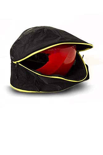 OJ M164: Mochila portacasco  Negro Amarillo neón