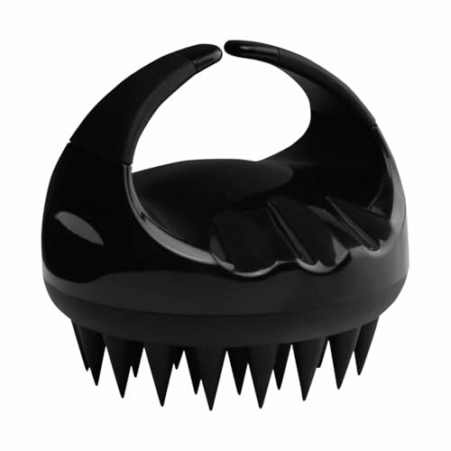 Cepillo Masajeador Capilar, Cepillo de Ducha para el Cuero Cabelludo, Cepillo de Champú y Masaje, Cepillo para Masaje de Cabeza, Masajeador de Pelo, Cepillo Estimulador, Silicona - Negro