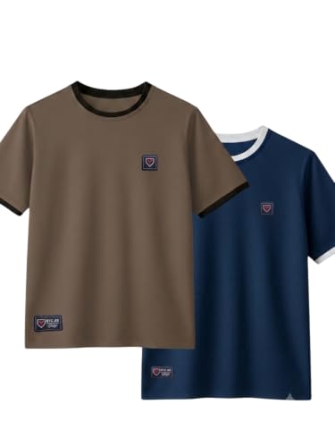Image of YAZOLE Men's Round Neck Solid T Shirt | Regular Fit Lycra Blend Half Sleeve Tee | Casual Gym Running Walking Sports Office Travel | Stretch Fabric | Comfortable for Everyday use | (S to XXL)