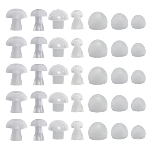 35Pcs Mushroom Hearing Aid Domes Silicone Universal Hearing Aid Accessories Earbud Replacements and BTE Sound Amplifiers