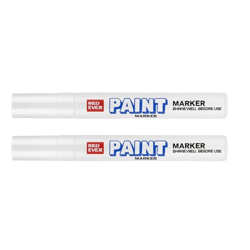 2 Canetas Permanente Branca – Marcador Branco para Pneu, Tênis, Tecido, MDF e Desenhos, Tira Risco 2.8mm