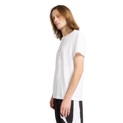 PUMA - Tad Essential Herren-T-Shirt mit Katzenmotiv (Cf Larg), weiß, L – Ansicht 4