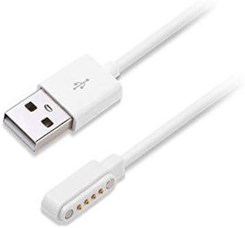 HuiHeng Smart Watch Charger Cable for GT88 GT68 KW08 KW18 KW88 KW98 KW99 KW28 FS0 GV68 & KW06 Bluetooth Smart Watch 4 Pins Magnetic Suction Charger Magnetic Adsorption Charging Cable for SmartWatch