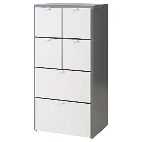 Generic Cómoda VISTHUS de 6 cajones, 63 x 126 cm, gris/blanco