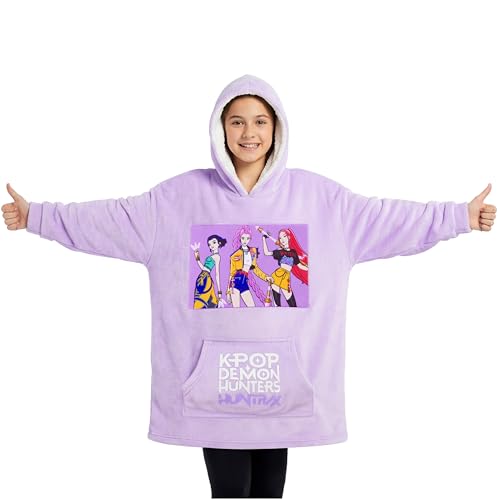 Ya en mundofriki.es: KPop Demon Hunters Oficial Huntrix Sudadera Manta con Capucha para Niñas, Hoodie Oversize con Bolsillo