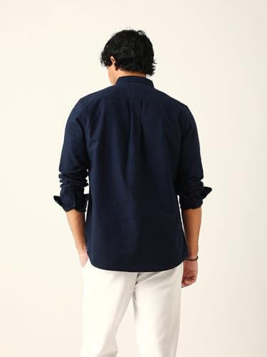 Image of THE BEAR HOUSE Men Cotton Solid Slim Fit Casual Shirt