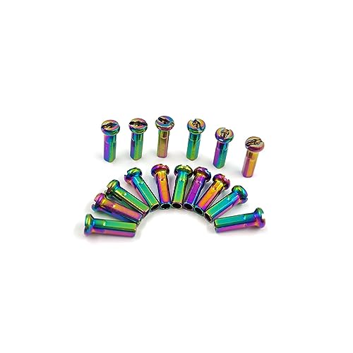Rayons de vélo GaBLok arc-en-ciel en laiton 14G haute résistance pour VTT