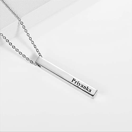 Image of Priyanka Cursive Gold & Silver Name Pendant Necklace, Best Jewelry Gift for Girls.