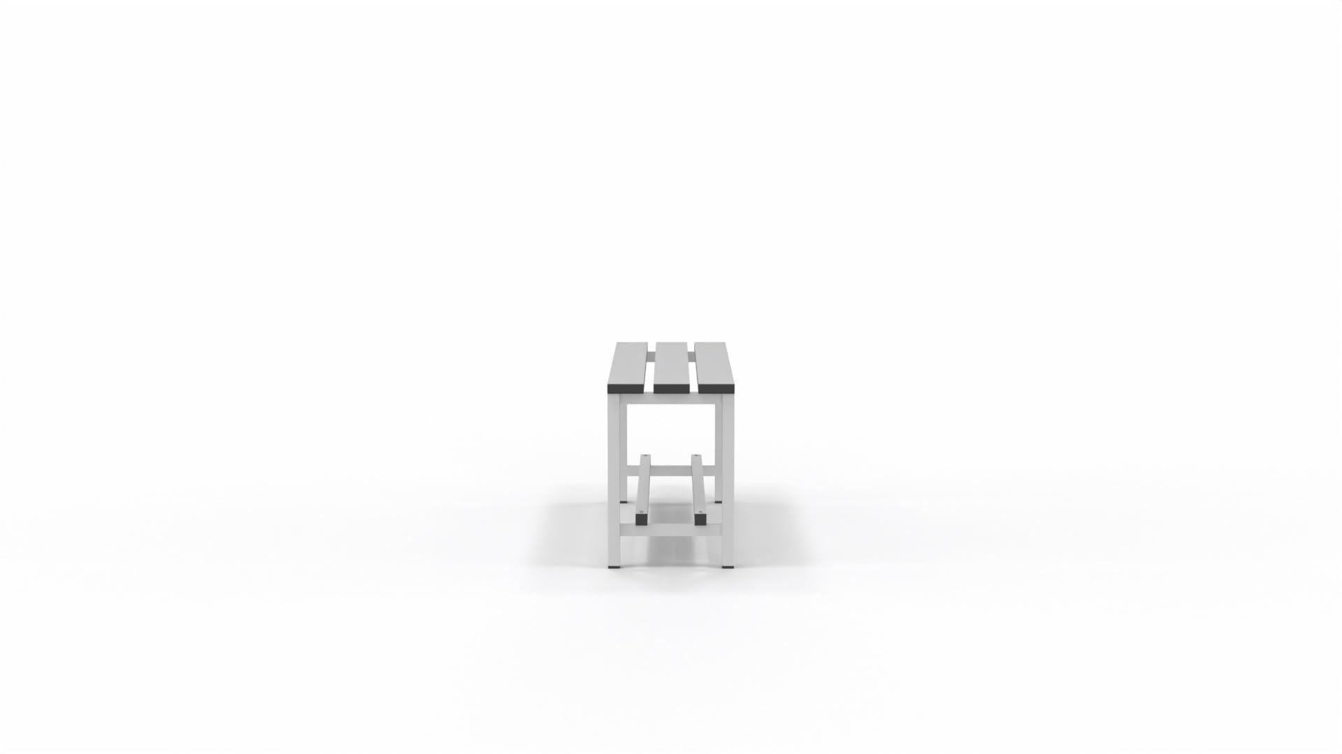 Spacio Banc métallique Norrköping style nordique pour usage professionnel ou à la maison, pour vestiaires, chambre, décoration même en extérieur. Banc pour personnes en acier blanc (1 mètre)