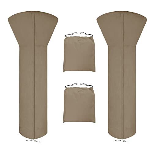 Easy-Going Pyramid Torch Patio Heater Cover with Zipper and Storage Bag, Waterproof Outdoor Heater Cover Dustproof, UV-Resisant, Wind-Resistant (90"H x 23"L x 23"W, Black) 90"H x 23"L x 23"W