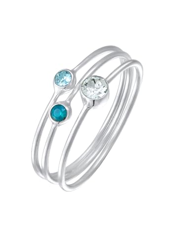 Bague argent 925 Elli cristaux bleu pour sublimer les doigts fins