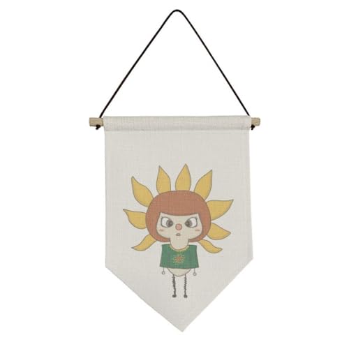 Drapeau en toile tournesol ornement suspendu extérieur feuilles herbe