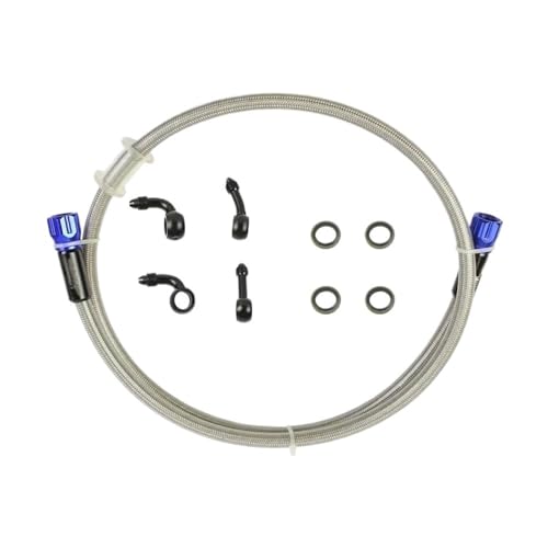 AKOUFALL Motorcycle Brake Oil Hose Line Braided Brake Hose Master Cylinder Brake Oil DOT Pipe Motorcycle Hydraulic Clutch Tube Reinforced ATV Dirt Pit Racing Bike(70cm)
