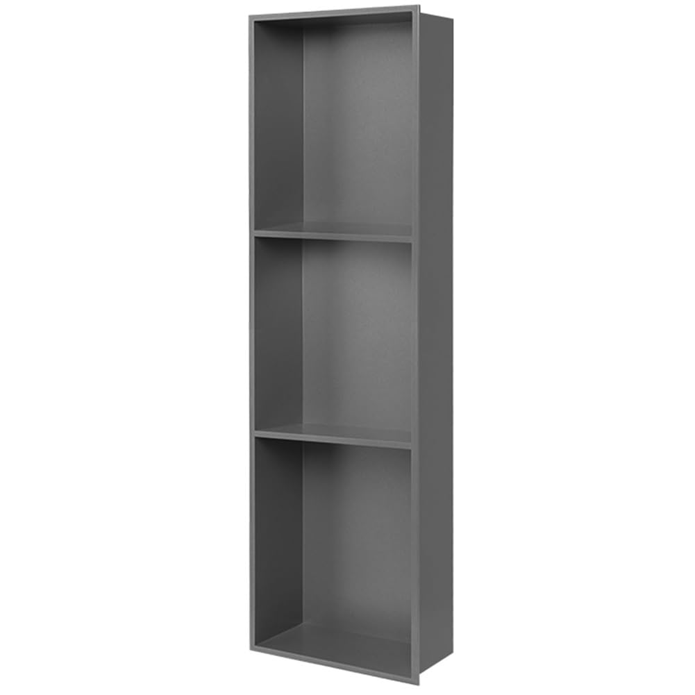 Stainless Steel Shower Nich, Living Room Bedroom Recess Shelf, Embedded Waterproof Shower Niche for Bathroom Storage/Shampoo/Toiletries(Grey,90x28x12.5cm/2.95x0.91x0.41ft)