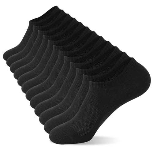 Rehelu No Show Socks Womens Cotton Low Cut Non Slip Socks Invisible Flat Boat Liner Sock 6 Pairs - Black Size 5-8
