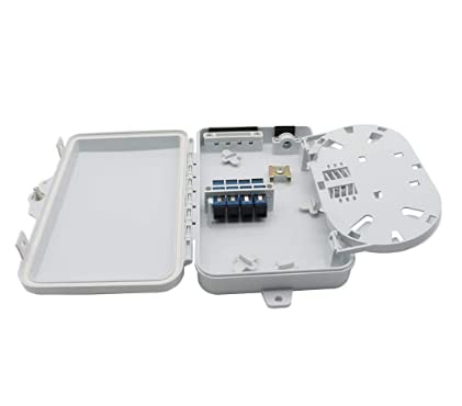 Eardion 4 Core Fiber Distribution Box - 4 Port FTTH Splitter Box for SC, FC, E2000 Adapters