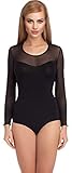 In der EU hergestellt. Merry Style Damen Langarm Body VBD15 (Schwarz3, M)