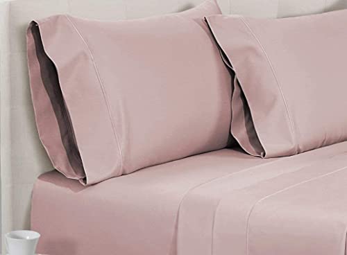 Image of BEVI Home Premium Solid Plain Double Bedsheet Without Pillow Cover 300 TC Microfiber Double Bed Size 90 inch x 95 inch Peach Onion